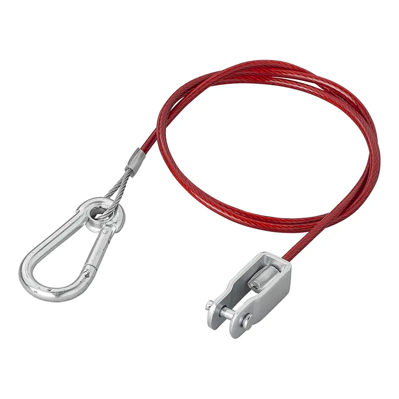 Sikkerhetswire med brakett og karabinkrok 1000 mm