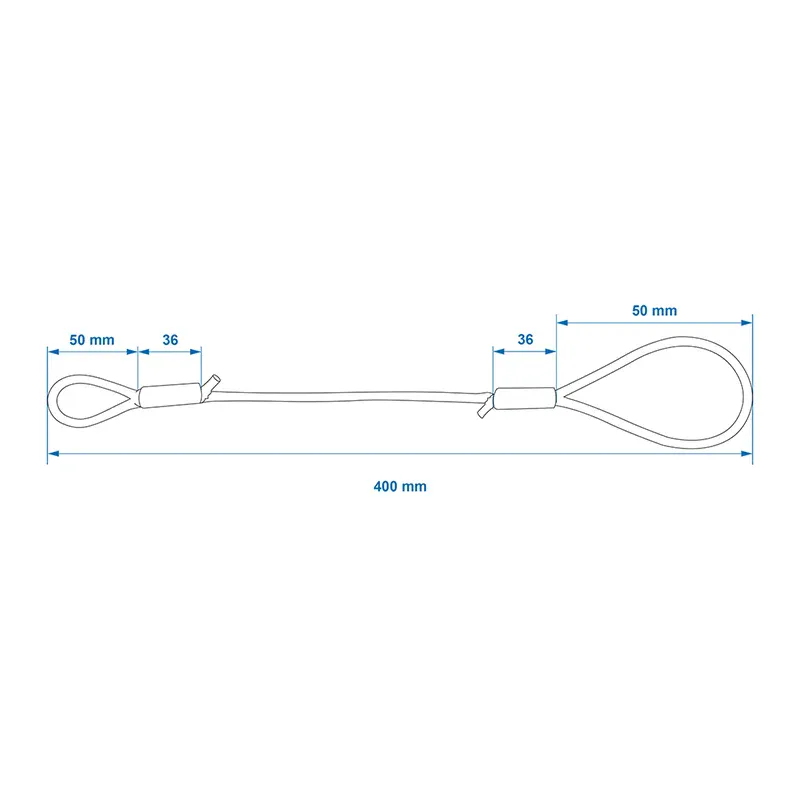 Sikkerhetsvaier 40 cm med løkker