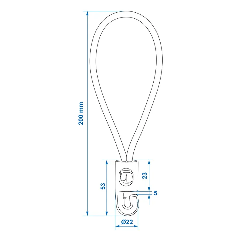 Elastisk sløyfe med plastkrok – sett med 10 stk. (340703)